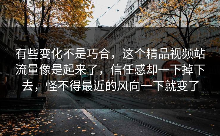 有些变化不是巧合，这个精品视频站流量像是起来了，信任感却一下掉下去，怪不得最近的风向一下就变了