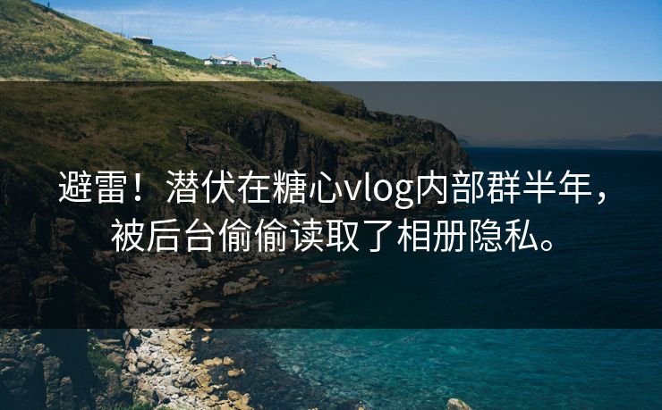 避雷！潜伏在糖心vlog内部群半年，被后台偷偷读取了相册隐私。